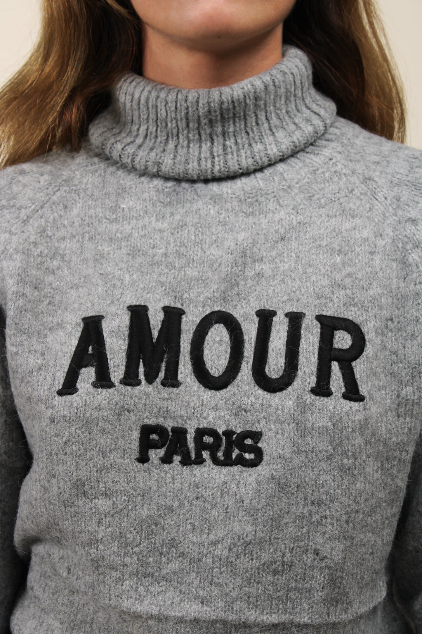 Pull "Amour Paris" Gris